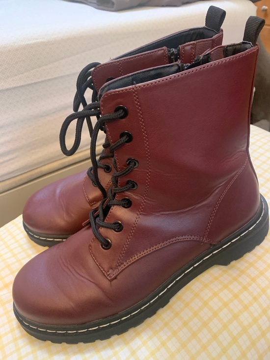 torrid Shoes - torrid Burgundy Lace-Up Combat Boots size 10.5ww